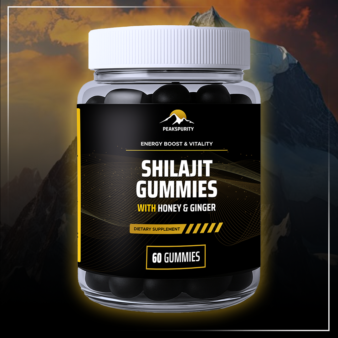 peakspurity shilajit starter bundle - gummies jar included