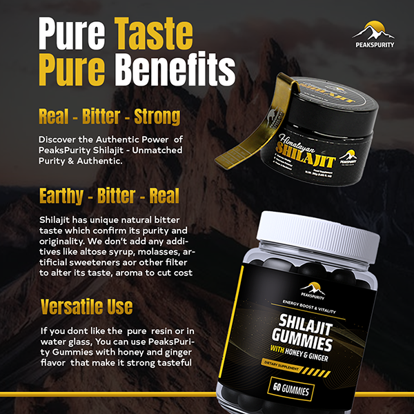 PeakSpurity Shilajit Starter Bundle - Resin and Gummies together